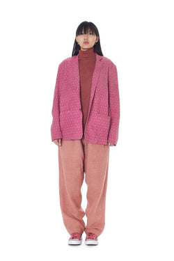Fuschia Pink All Over Bandhani Oversized Jacket