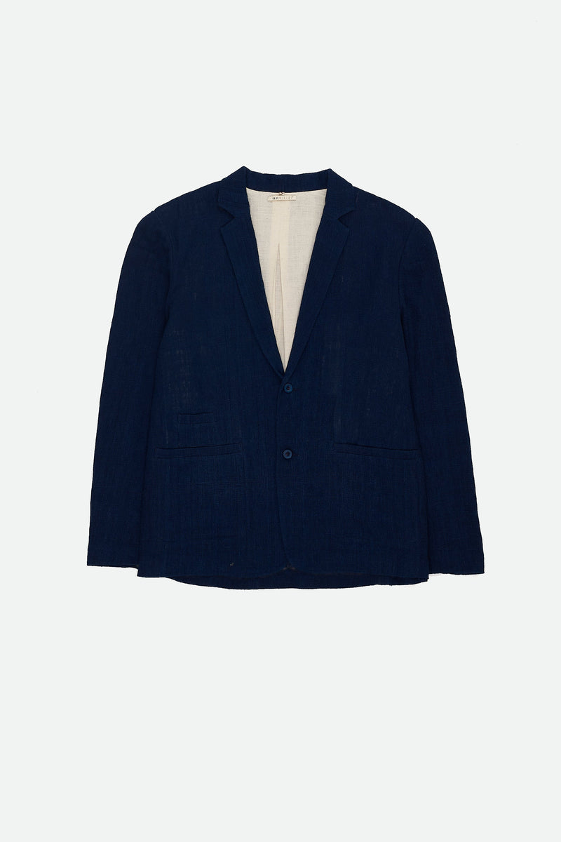 INDIGO TEXTURED COTTON JACKET