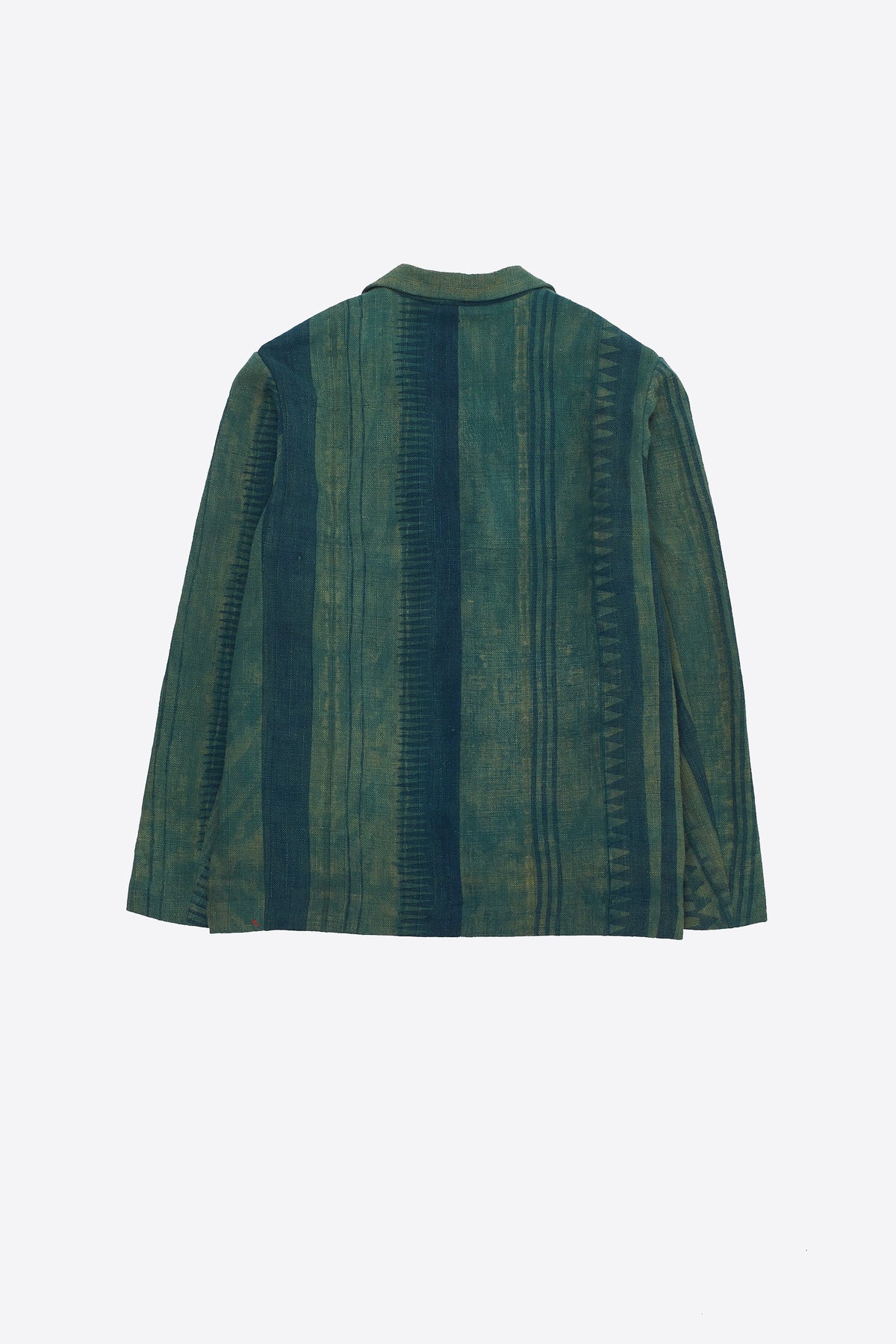 Block Printed Oversized Jacket in Bottle Green