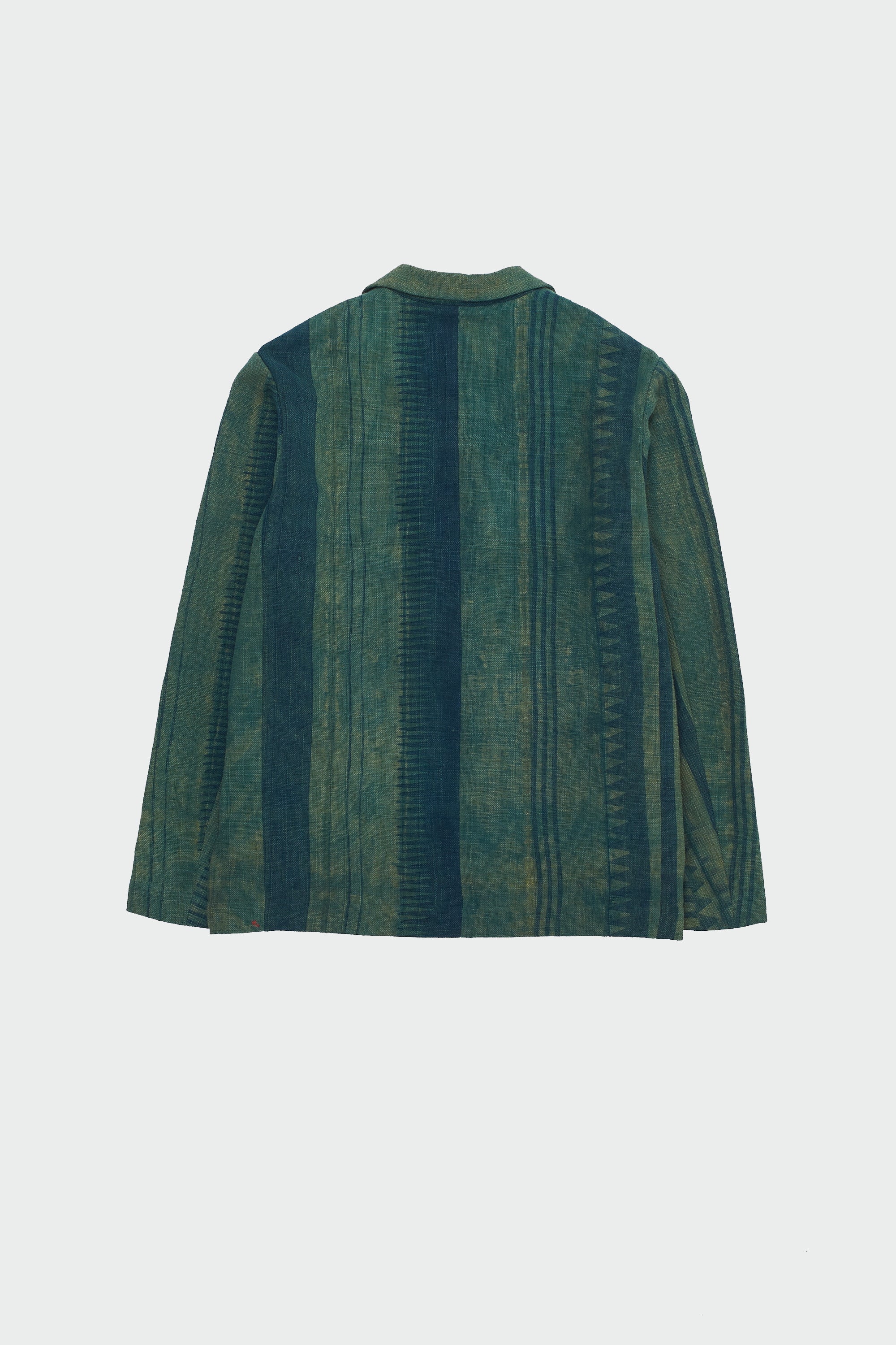 BOTTLE GREEN BLOCK PRINTED JACKET