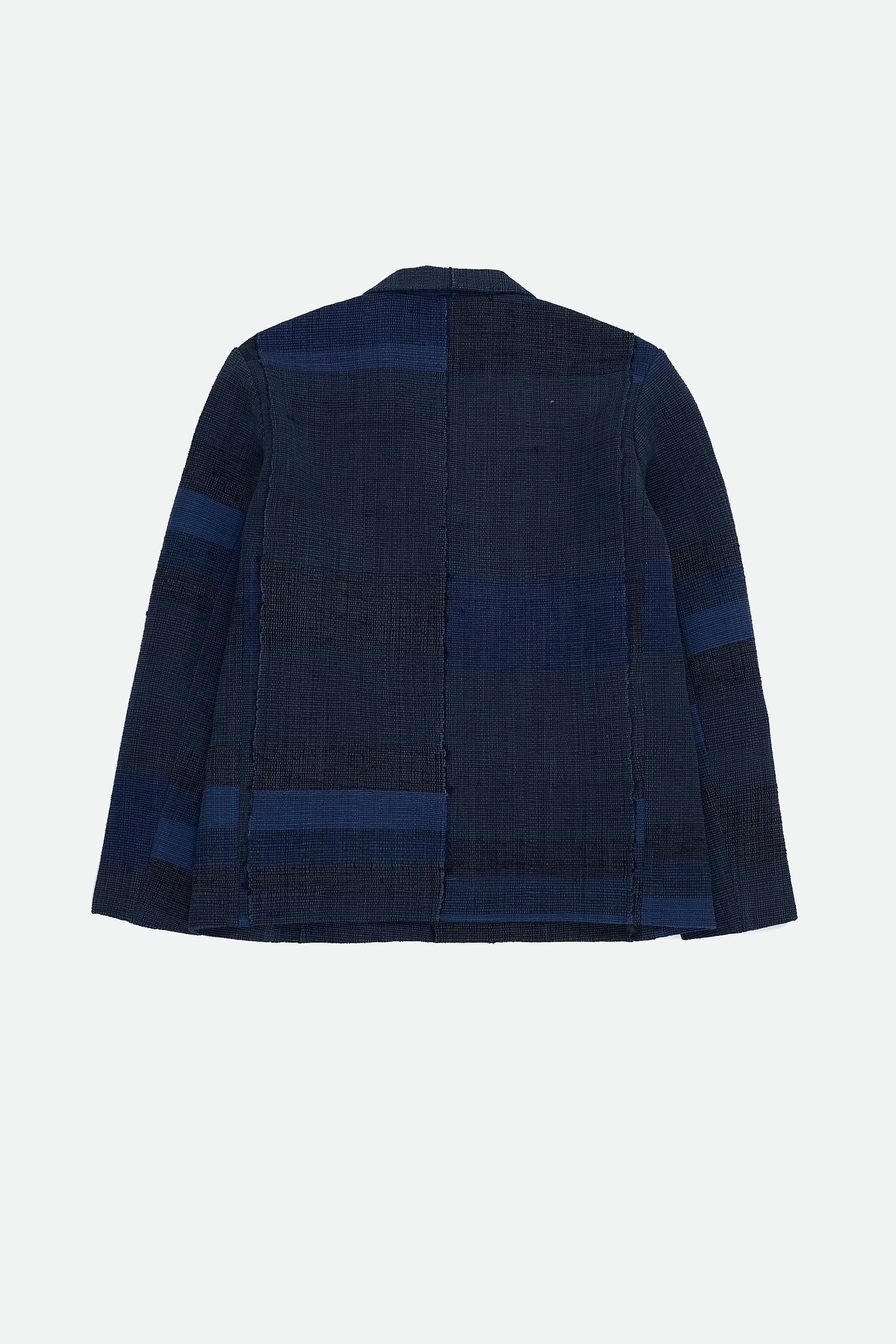 INDIGO COTTON SILK & WOOL JACKET