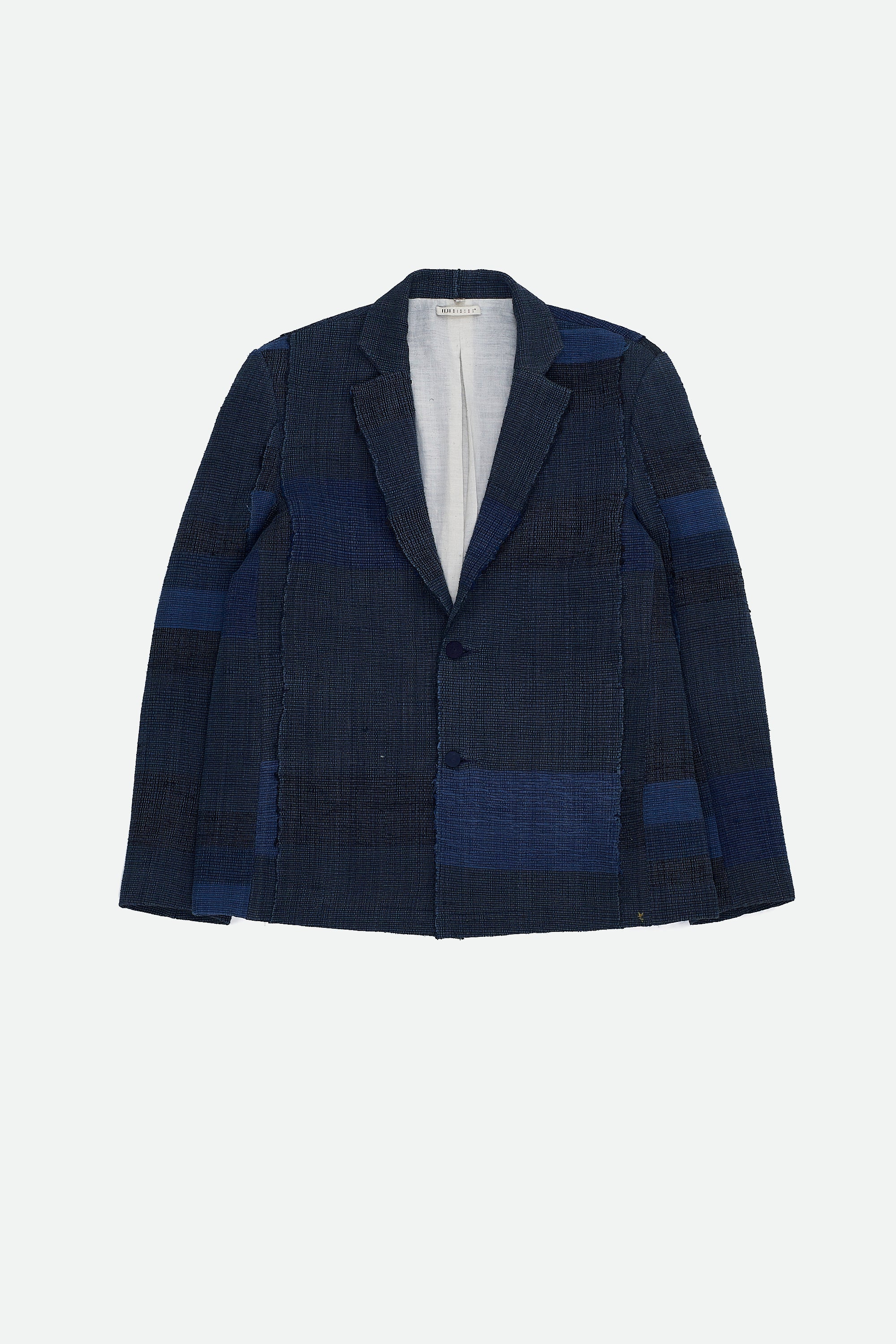 INDIGO COTTON SILK & WOOL JACKET