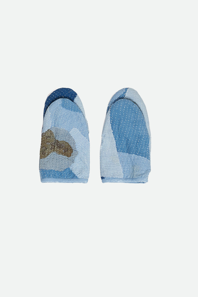 Sky Indigo Patchwork Mitten