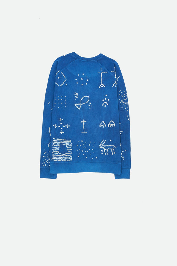 INDIGO ORGANIC COTTON BANDHANI SWEATSHIRT