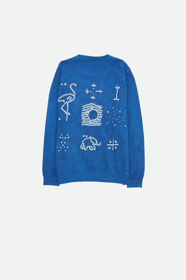 INDIGO ORGANIC COTTON BANDHANI SWEATSHIRT