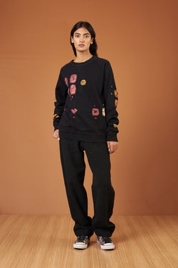 Multi-Coloured Shibori Organic Cotton Sweatshirt