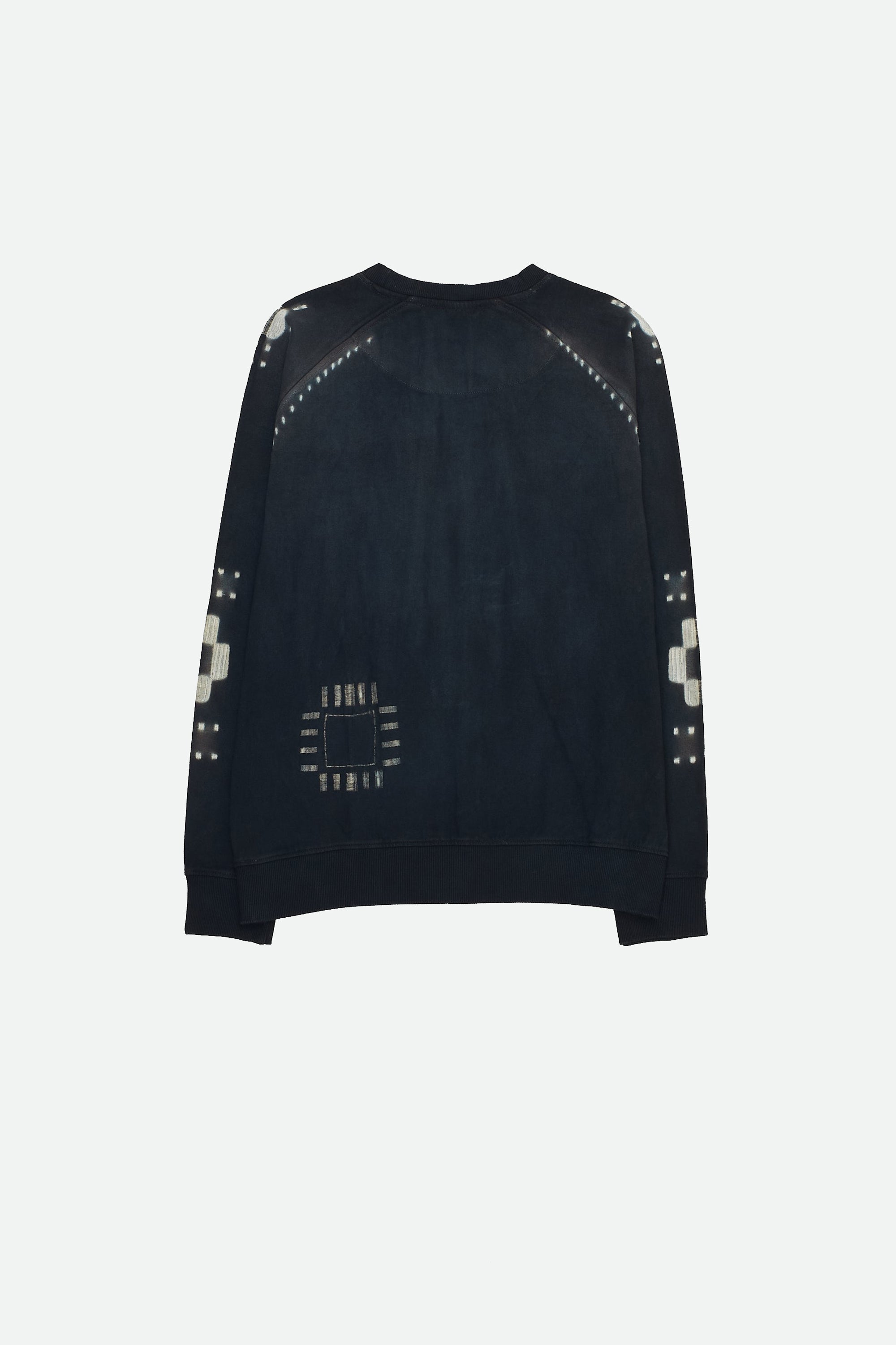 BLACK SHIBORI ORGANIC COTTON SWEATSHIRT