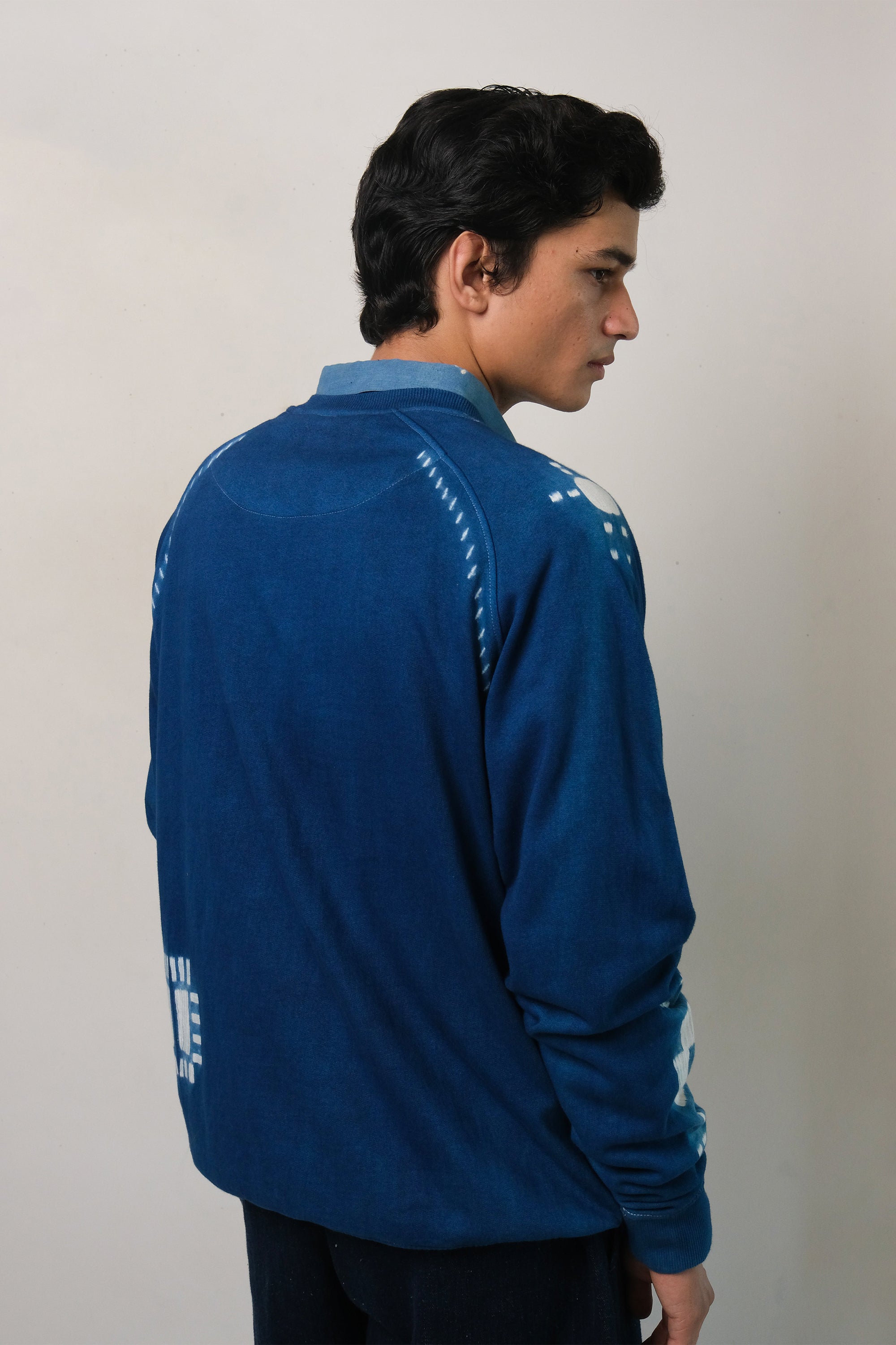 Medium Indigo Cotton Shibori Sweatshirt