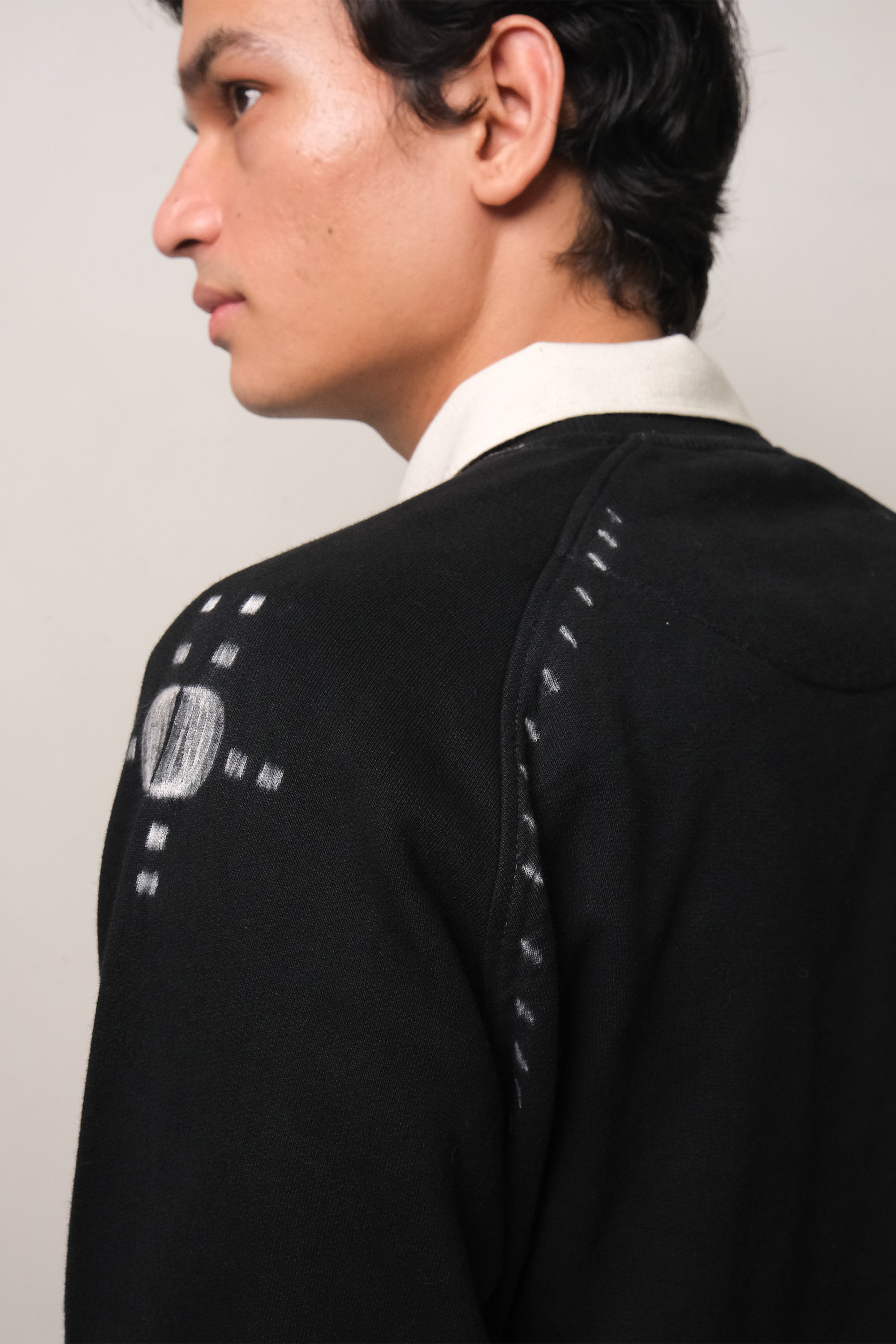 Black Shibori Organic Cotton Sweatshirt