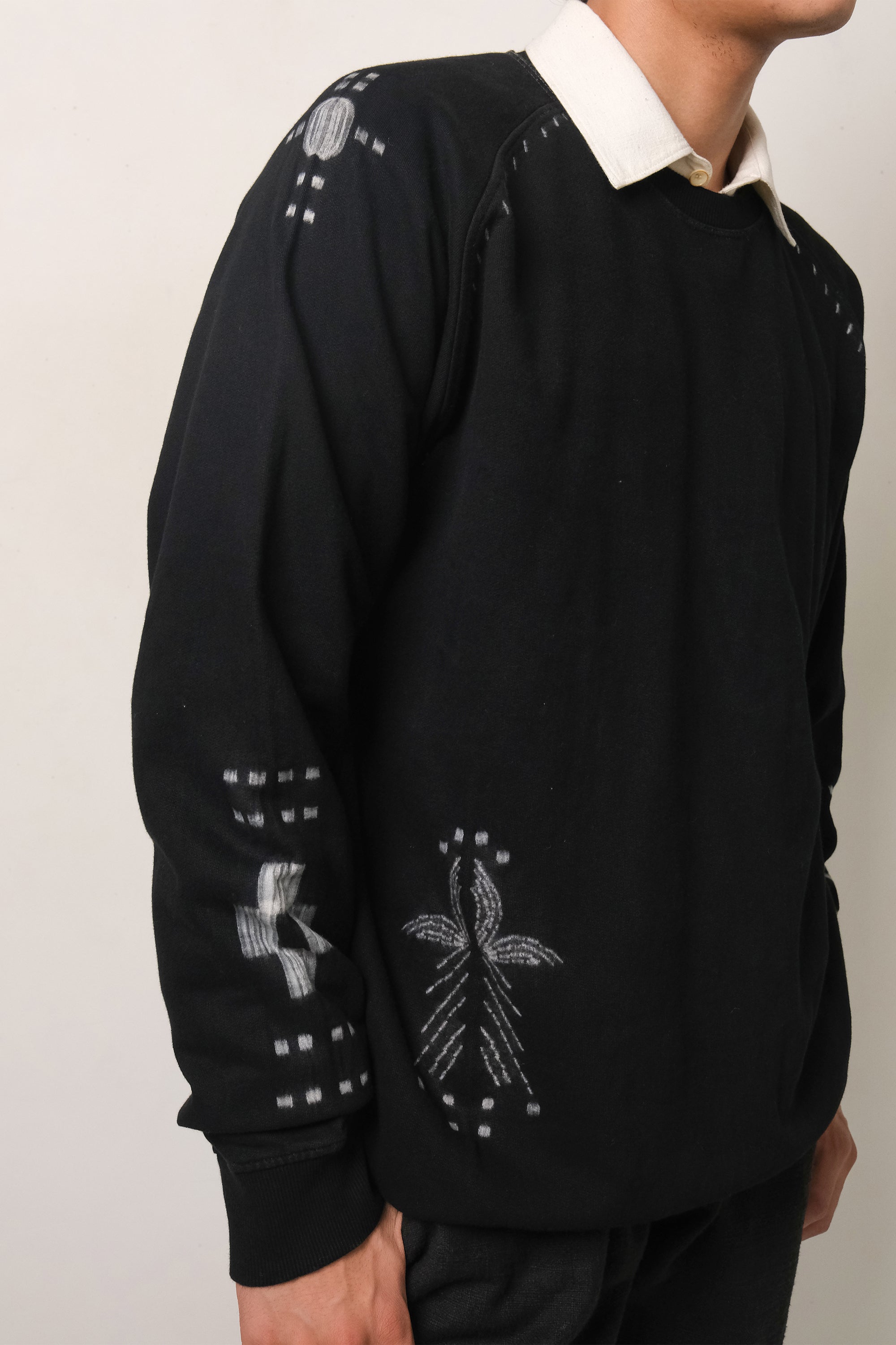 Black Shibori Organic Cotton Sweatshirt