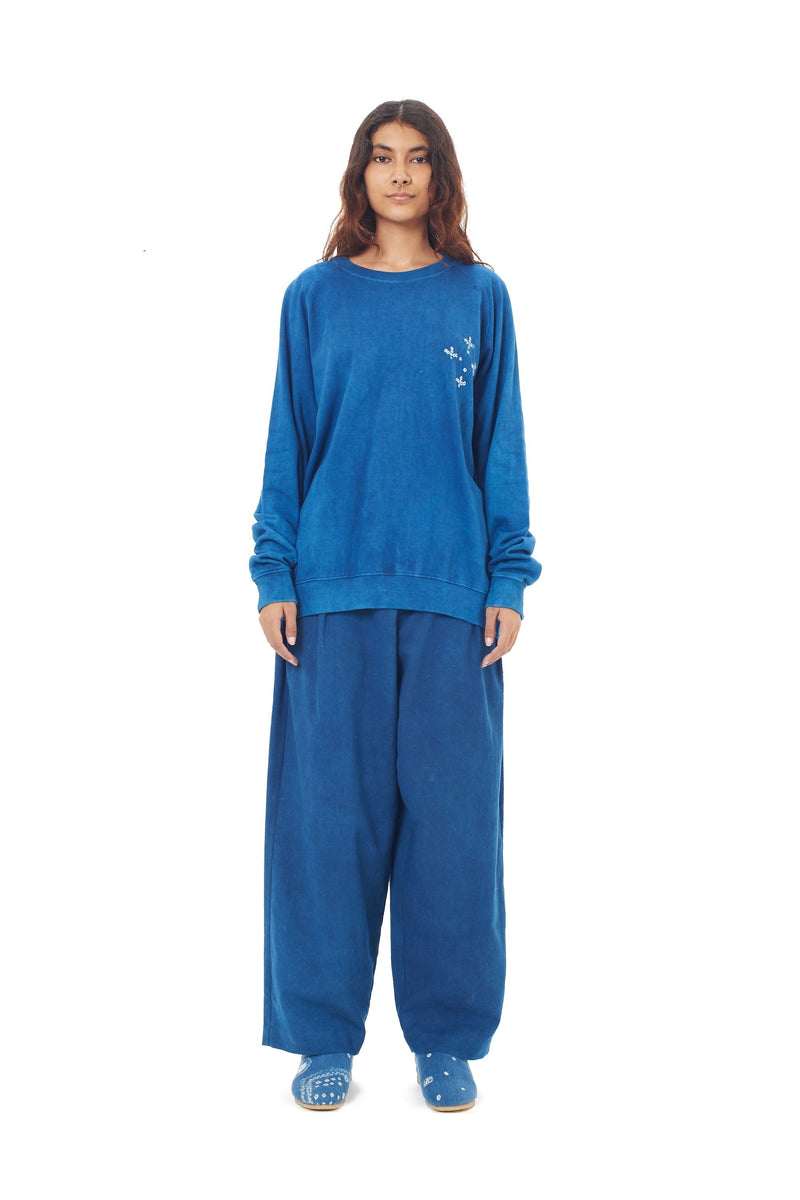 INDIGO ORGANIC COTTON BANDHANI SWEATSHIRT