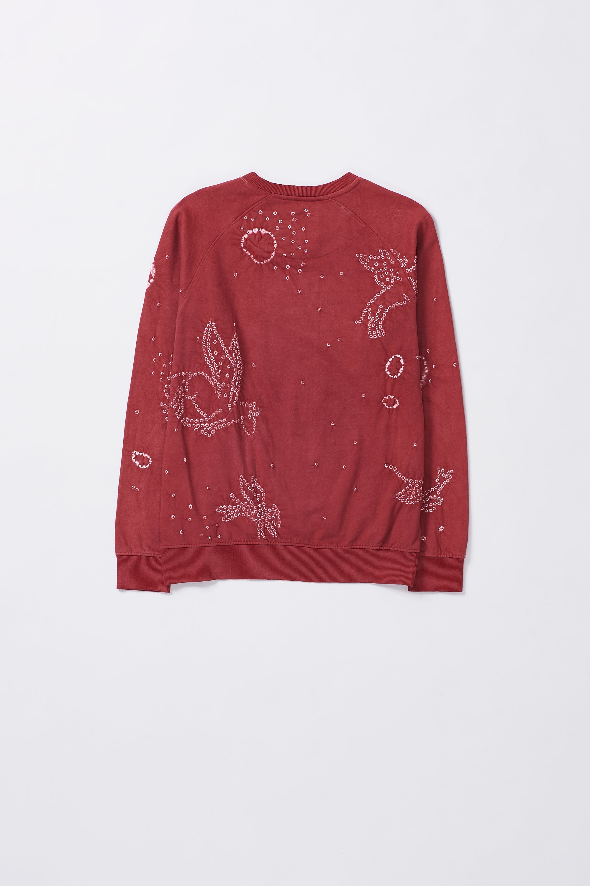 CRIMSON PINK ORGANIC COTTON BANDHANI SWEATSHIRT