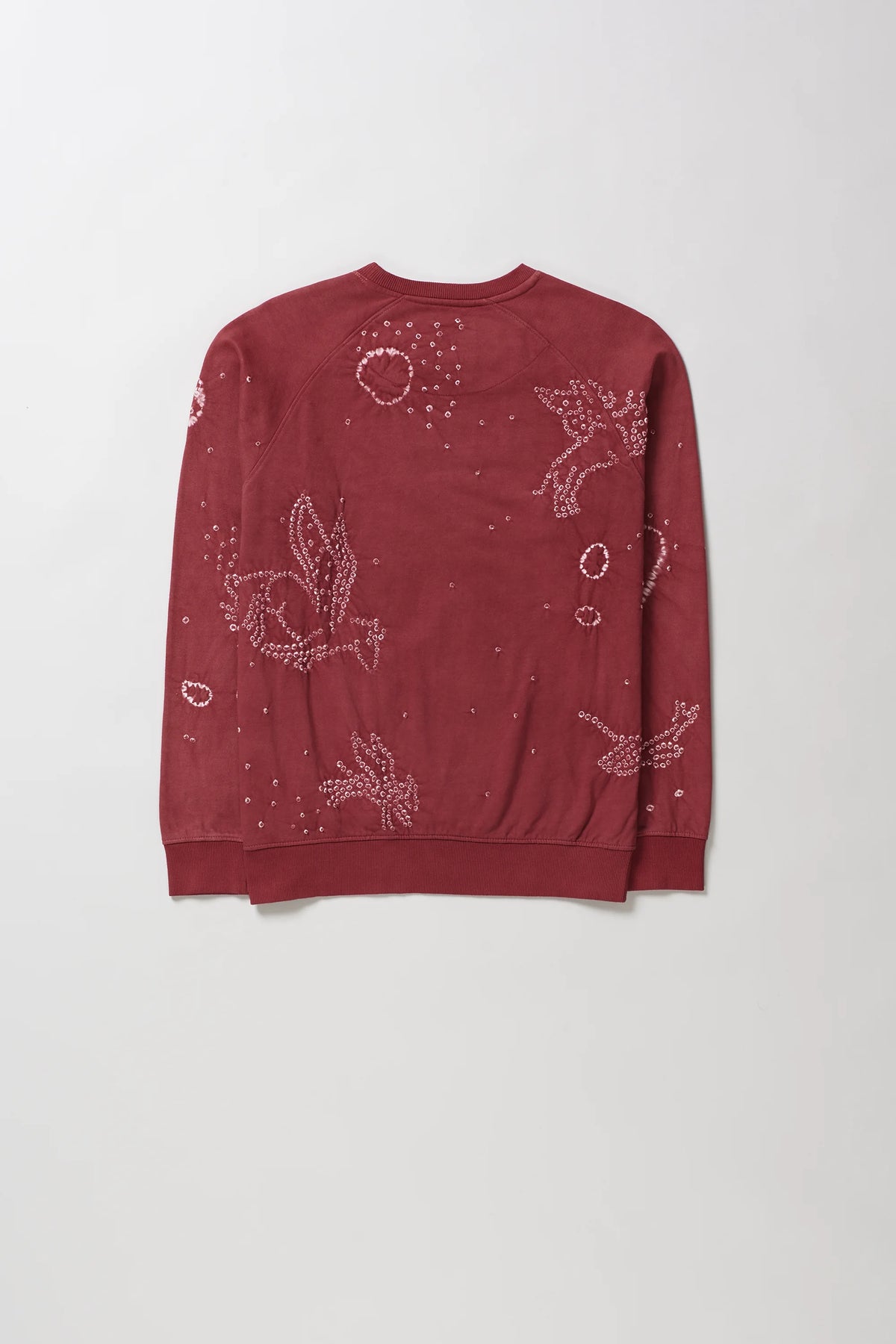 Organic Cotton Bandhani Sweatshirt in Crimson Pink
