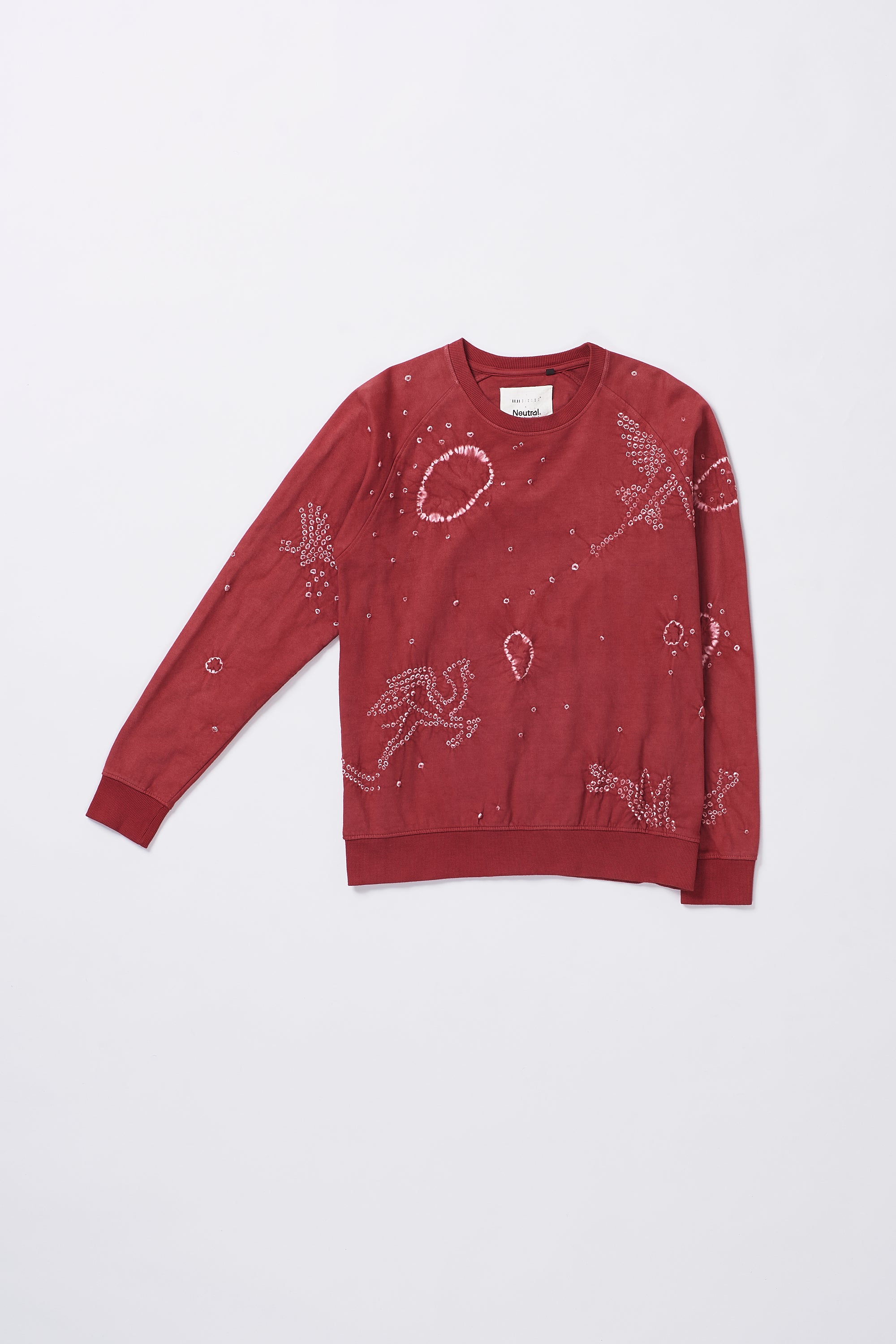 CRIMSON PINK ORGANIC COTTON BANDHANI SWEATSHIRT