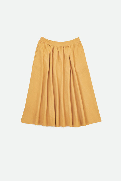 MUSTARD YELLOW A LINE PANELLED SKIRT