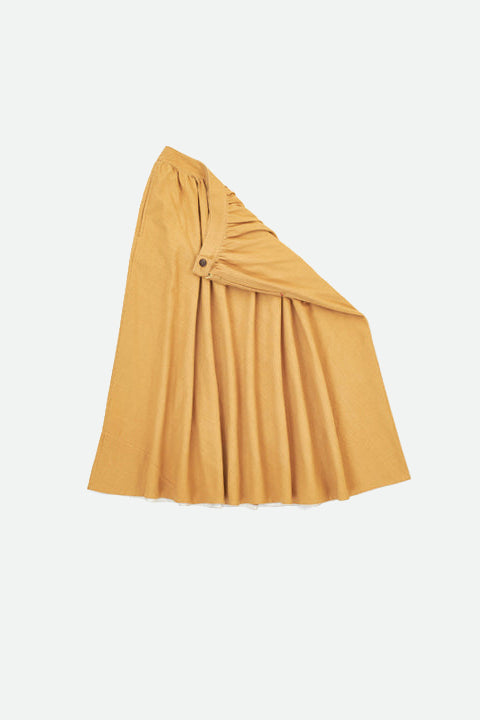 MUSTARD YELLOW A LINE PANELLED SKIRT