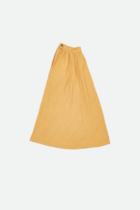 MUSTARD YELLOW A LINE PANELLED SKIRT