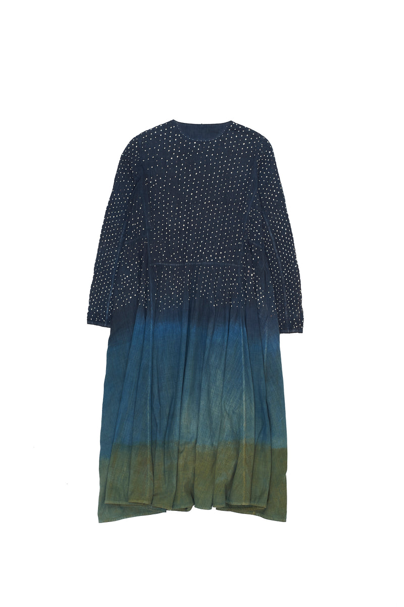 COLOUR BLOCKED HANDPAINTED BANDHANI SUMMER DRESS