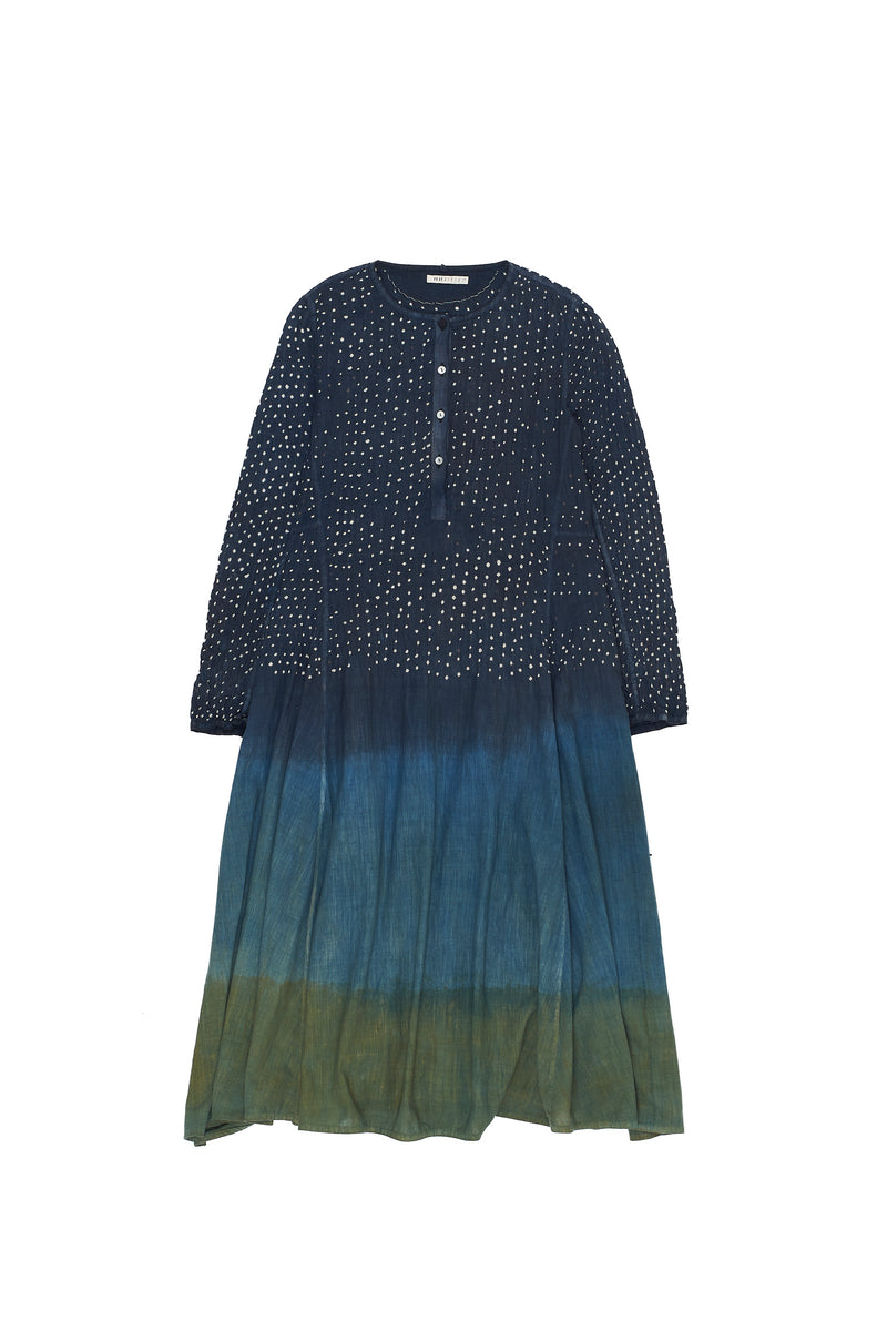 COLOUR BLOCKED HANDPAINTED BANDHANI SUMMER DRESS