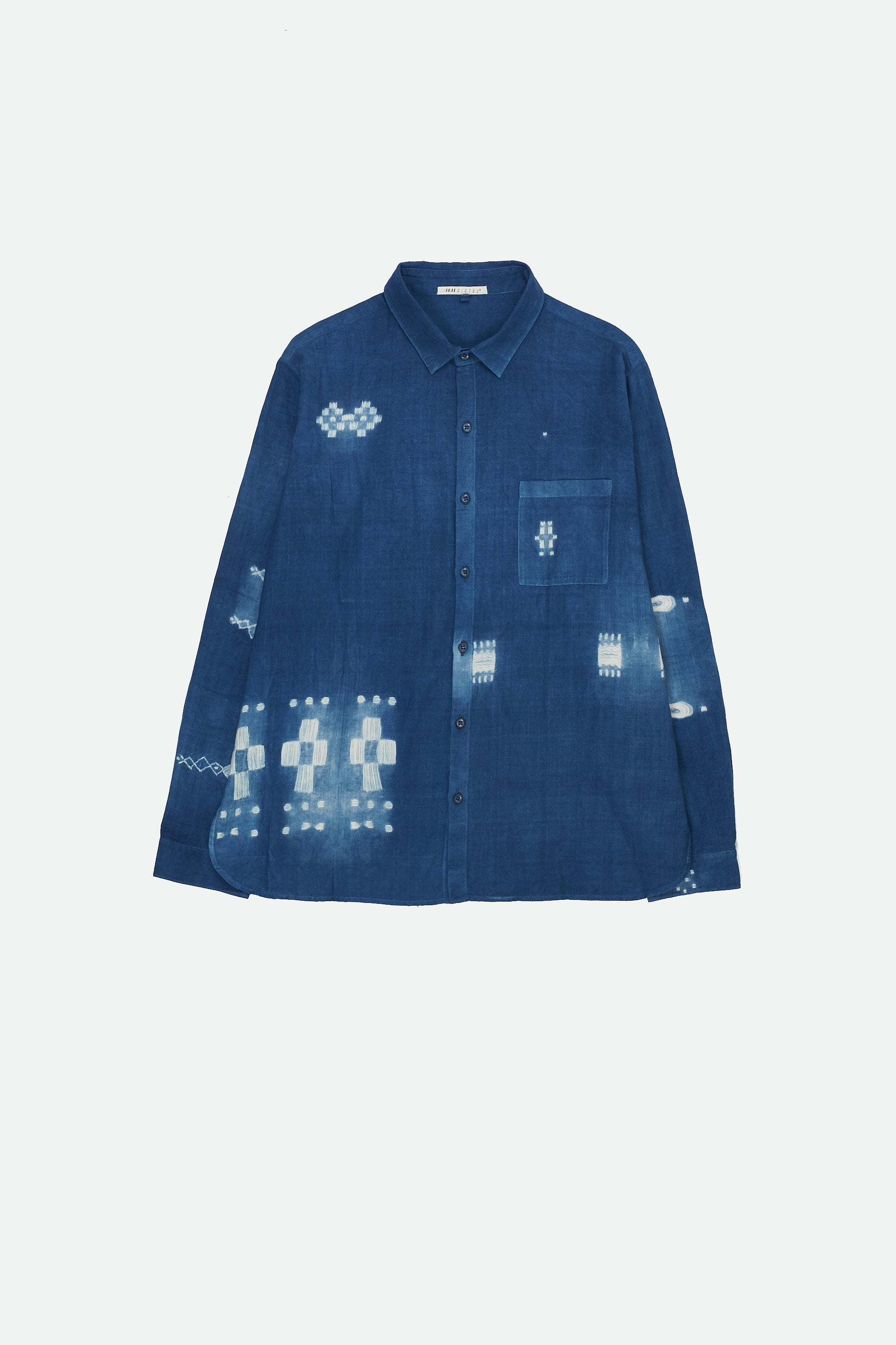 Medium Indigo Cotton Shibori Shirt