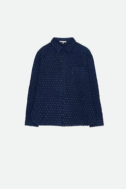INDIGO RELAXED FIT ALL-OVER BANDHANI SHIRT