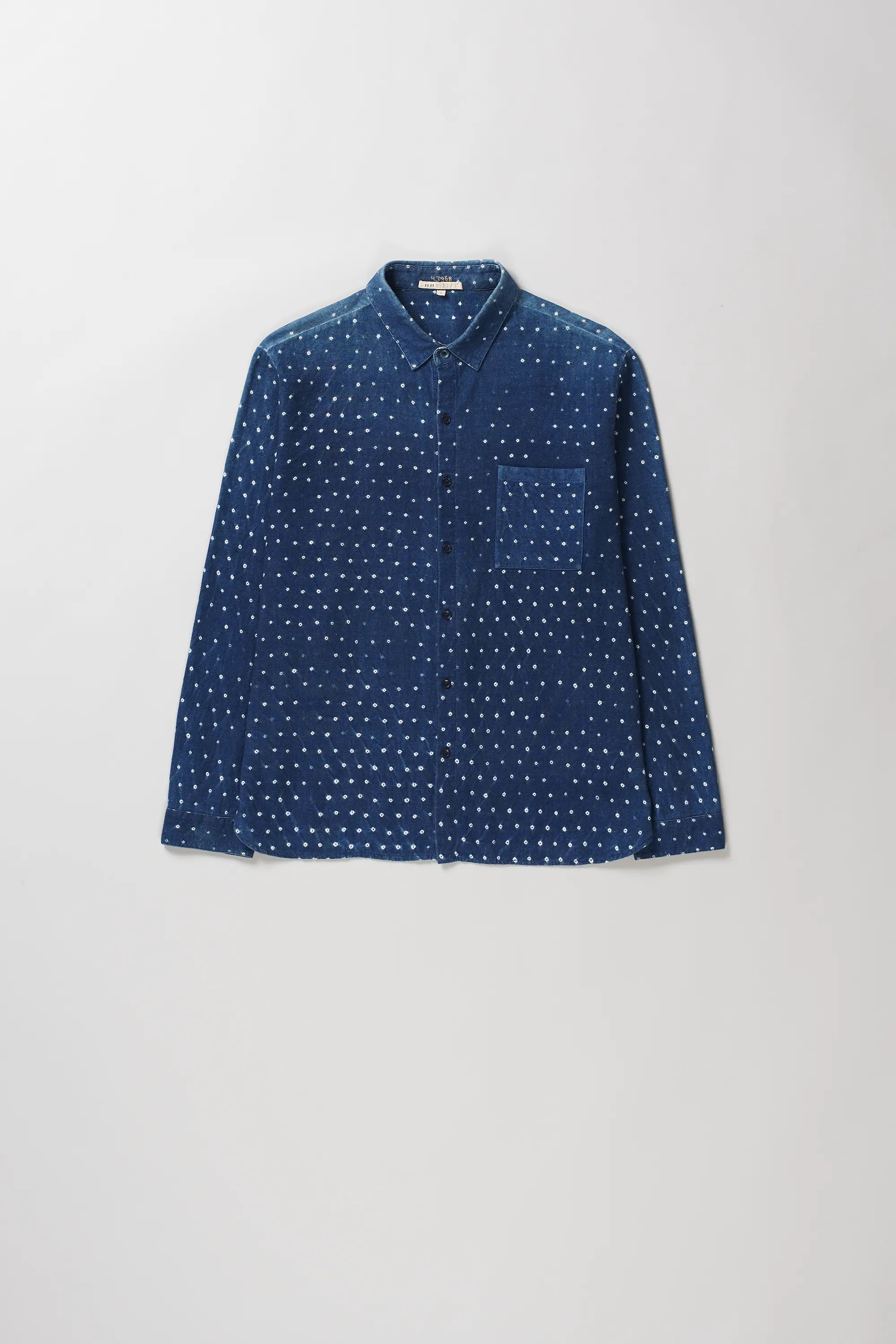Cotton Bandhani Shirt Medium Indigo