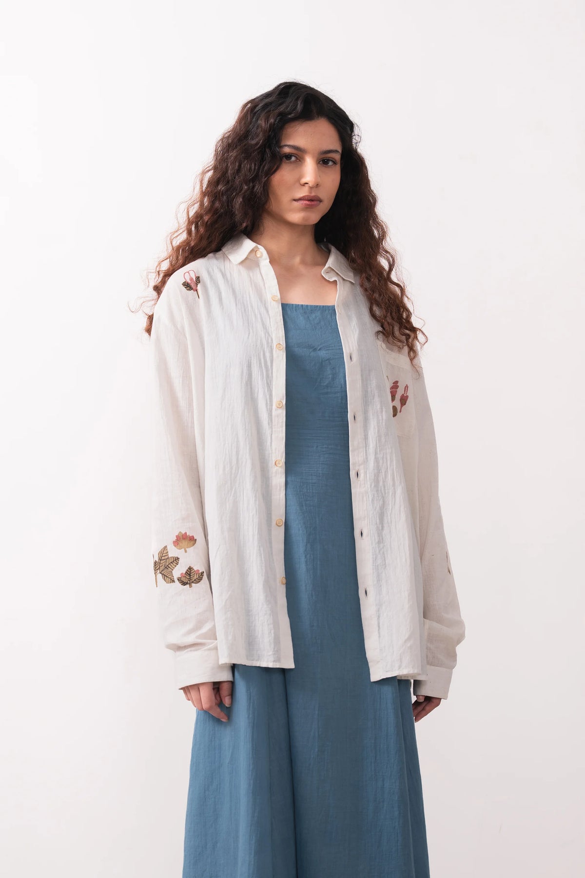 Ecru Handpainted Relaxed Shirt