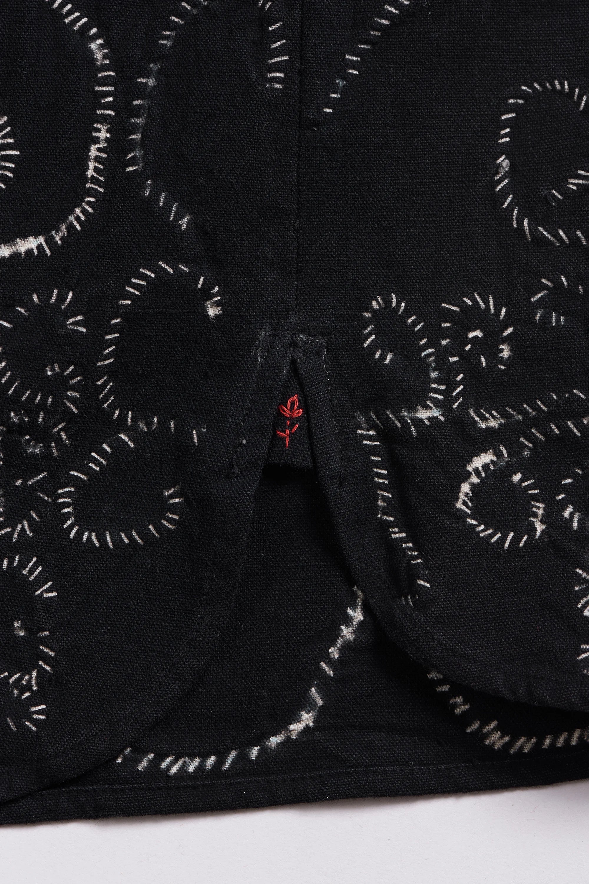 Black Organic Cotton Bandhani Shirt