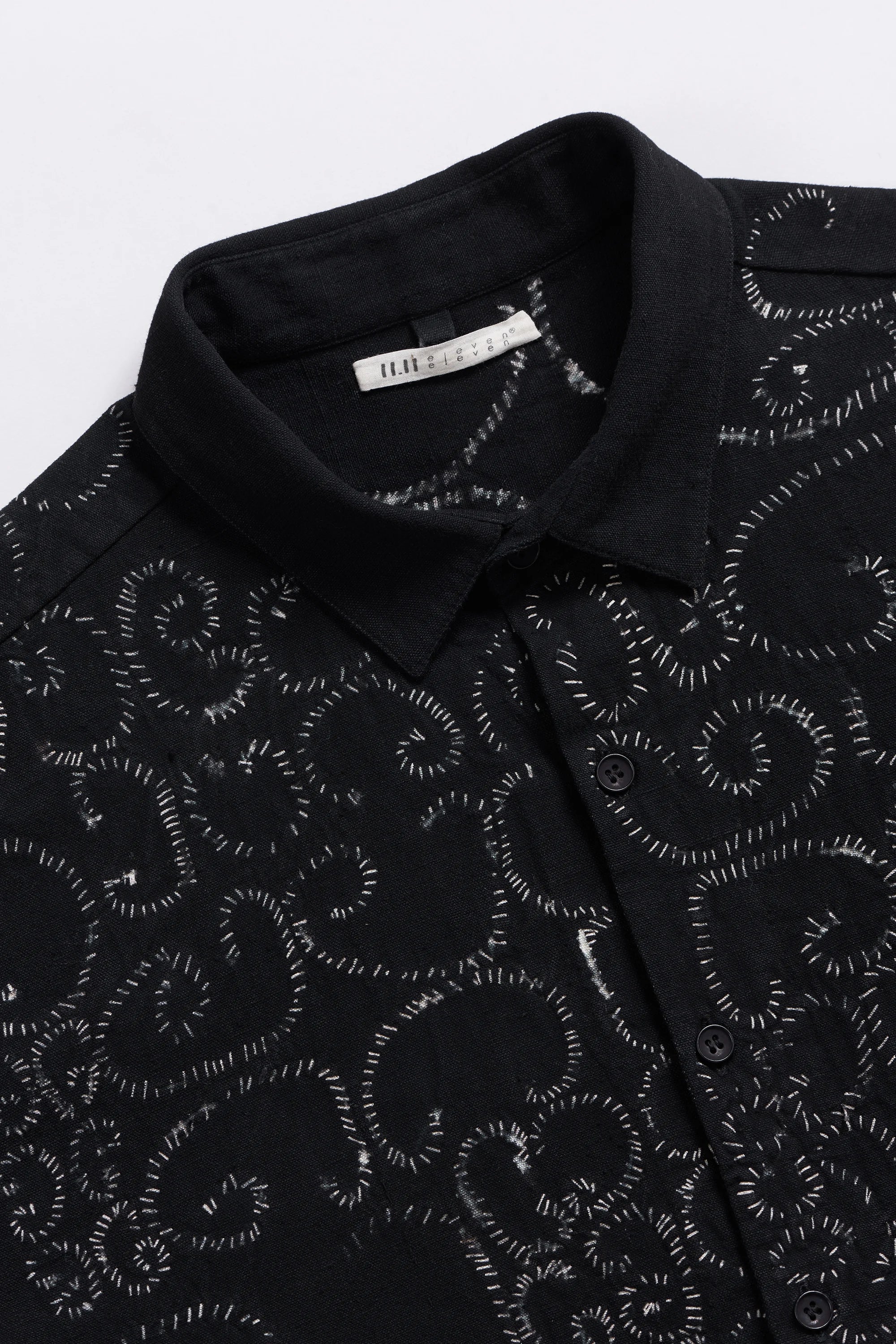 Black Organic Cotton Bandhani Shirt