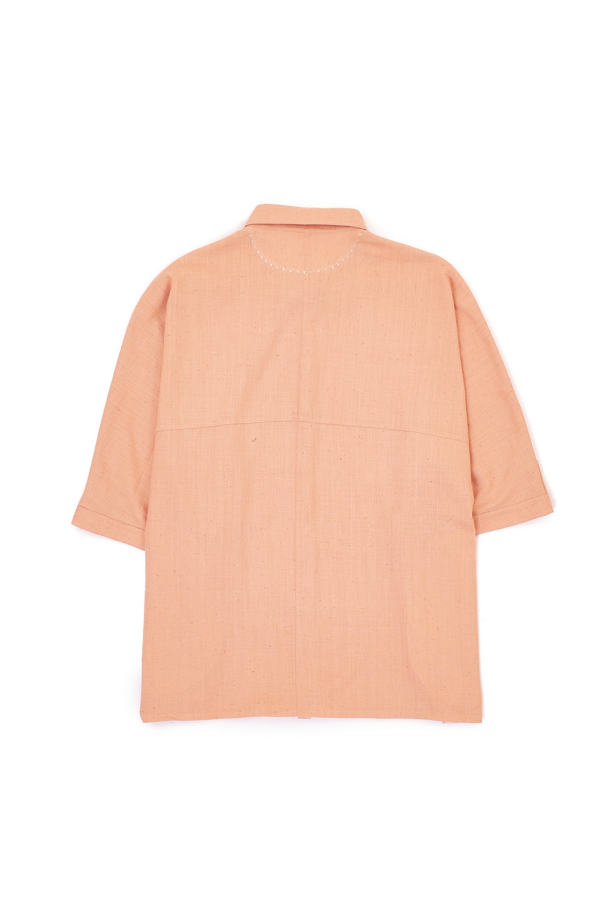 CAPE SLEEVE ORGANIC COTTON SHIRT IN TEA ROSE COLOR