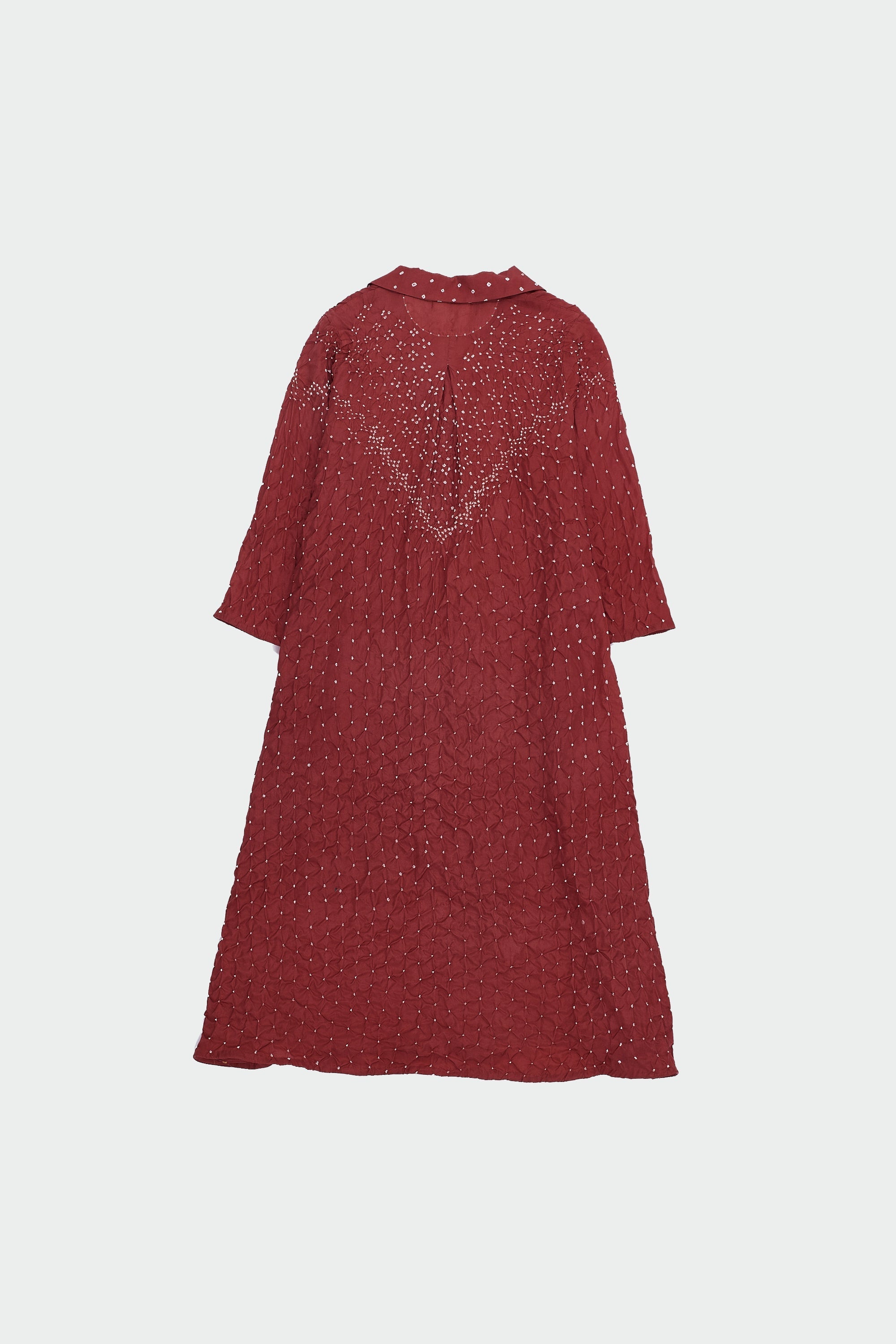 Crimson Pink Silk Bandhani Women Dress