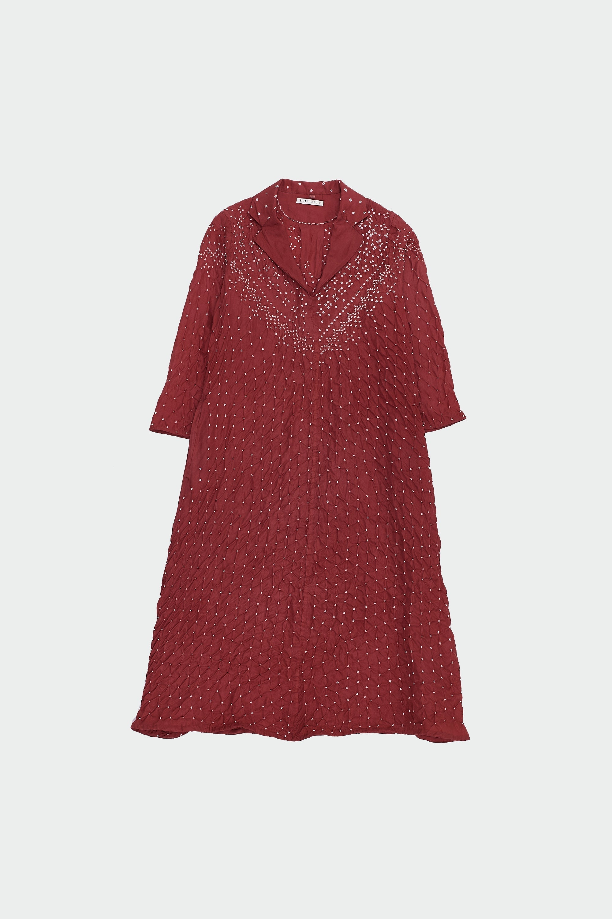 Crimson Pink Silk Bandhani Women Dress