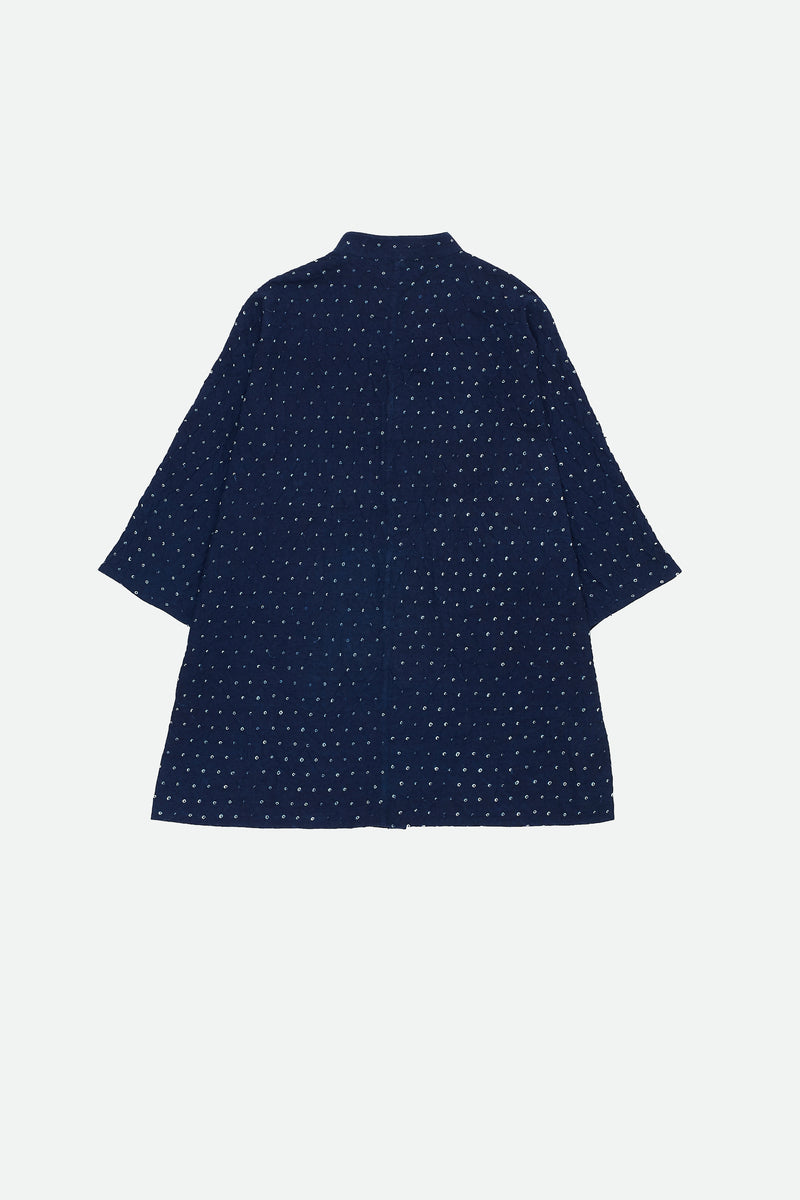 Indigo Relaxed Fit All-Over Bandhani Shirt