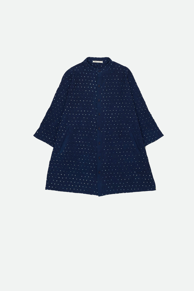 INDIGO RELAXED FIT BANDHANI SHIRT