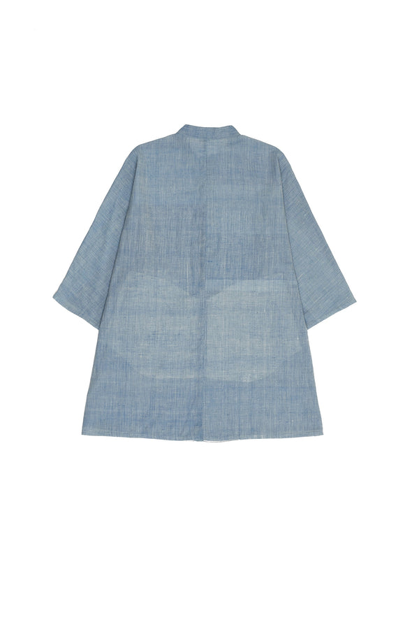 INDIGO UNISEX KIMONO SLEEVES SHIRT