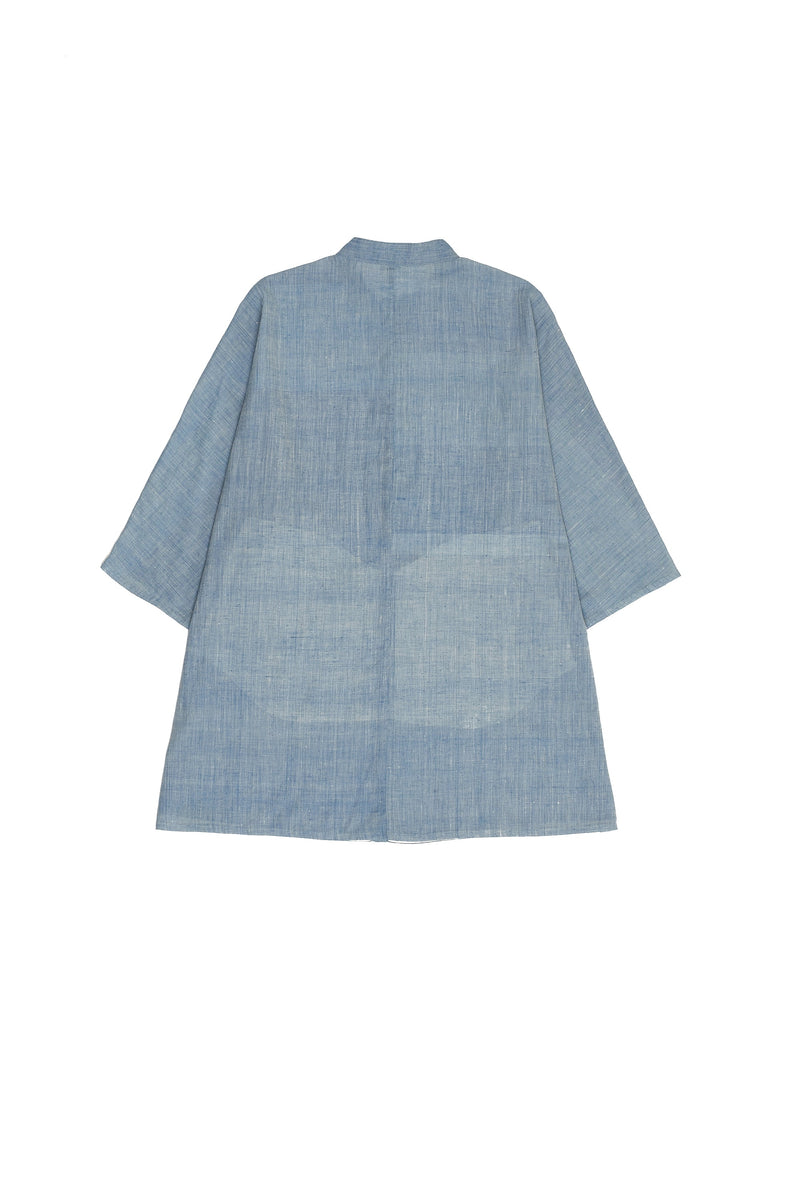 INDIGO UNISEX KIMONO SLEEVES SHIRT