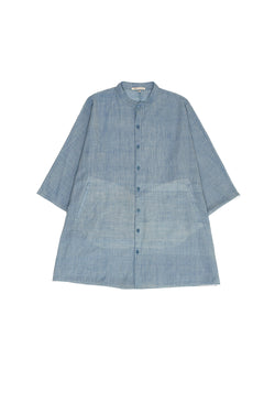 INDIGO UNISEX KIMONO SLEEVES SHIRT