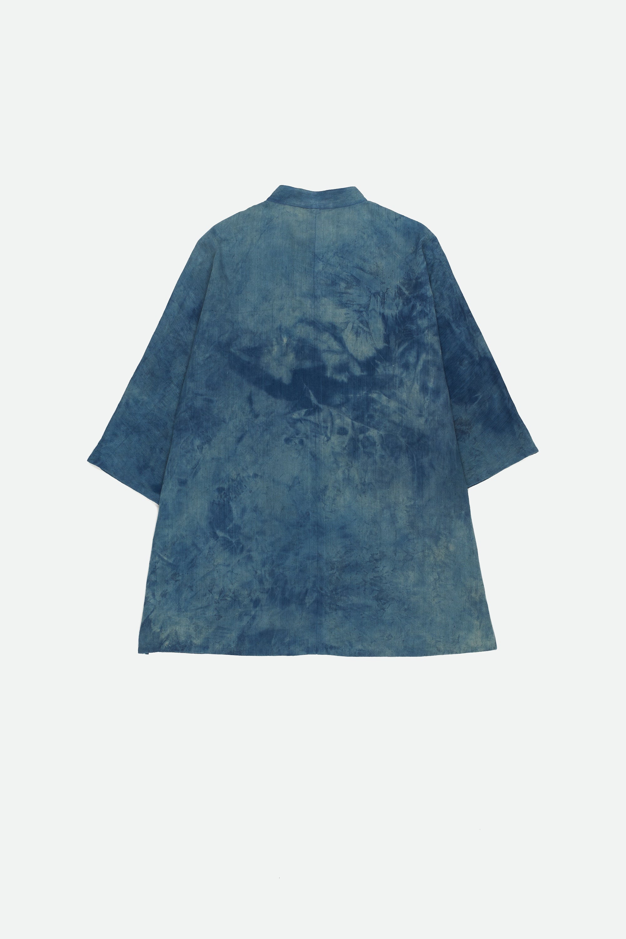 INDIGO-WASHED DEOXIDISED DENIM SUMMER SHIRT