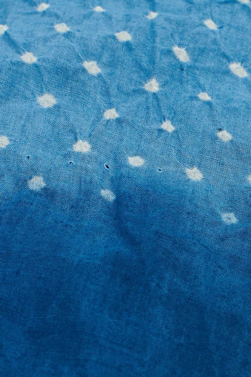 Indigo Kimono Sleeve Bandhani Cotton Shirt