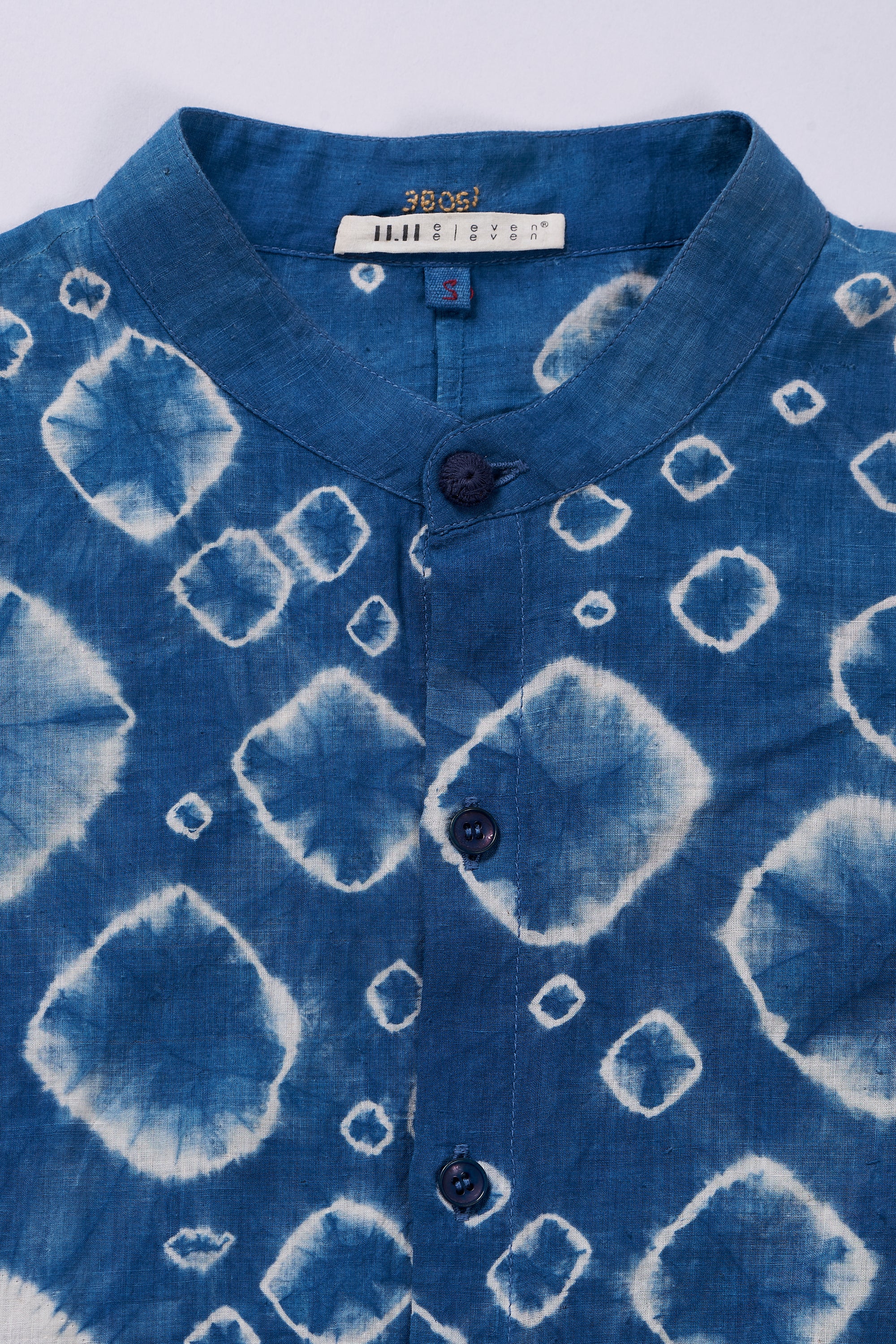 MEDIUM INDIGO KIMONO SLEEVE SHIBORI SHIRT