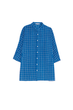 CHECK SHIRT DYED IN INDIGO