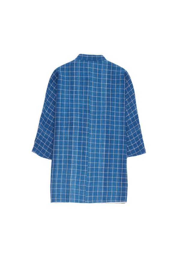 CHECK SHIRT DYED IN INDIGO