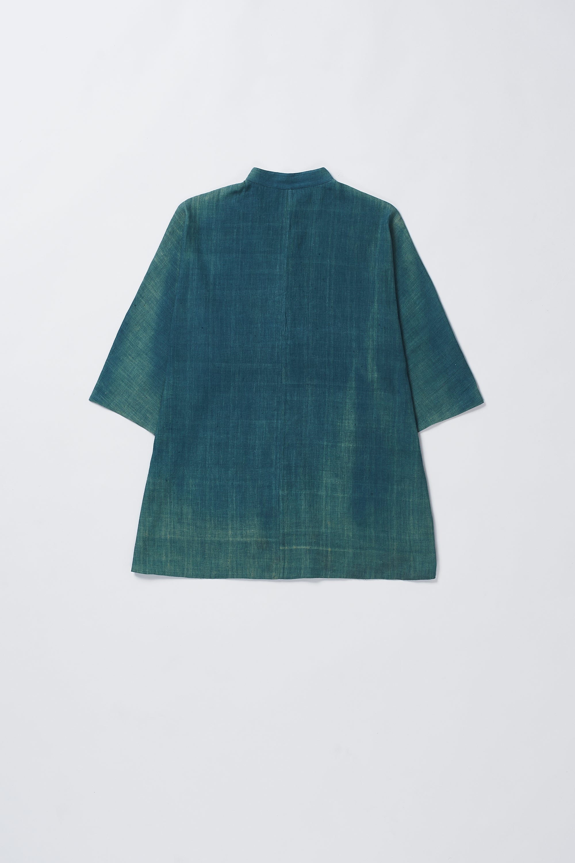 BOTTLE GREEN SOLID COTTON LINEN SHIRT