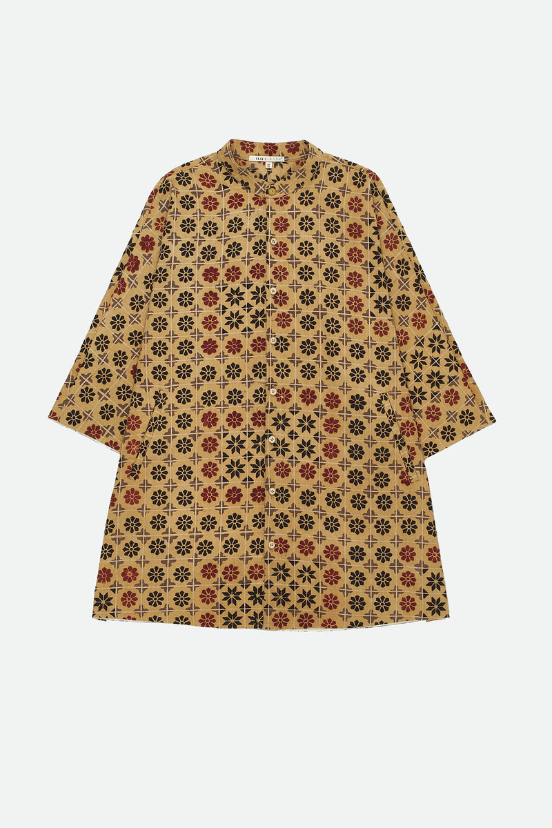 MULTI-COLOUR BLOCK PRINT COTTON SHIRT