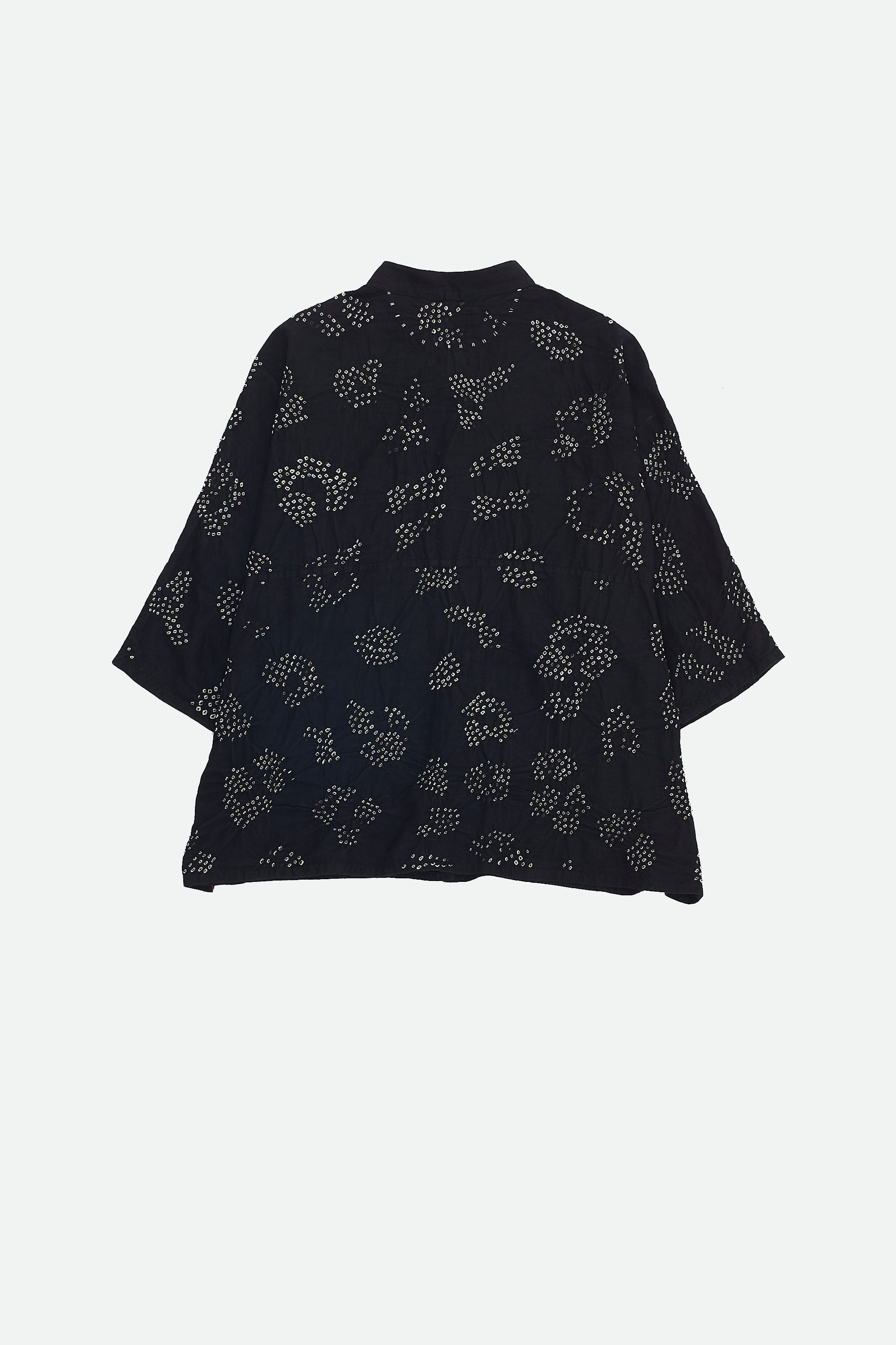 BLACK FINE COTTON BANDHANI SHIRT