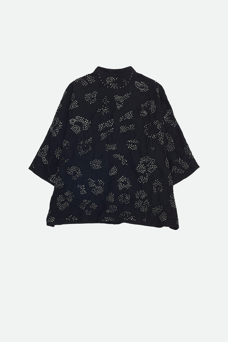 BLACK FINE COTTON BANDHANI SHIRT