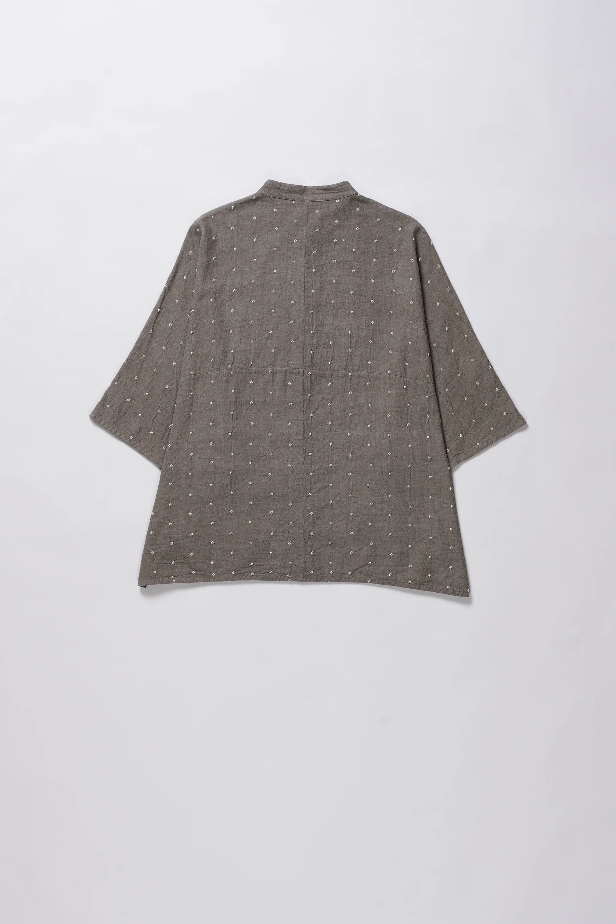Organic Cotton Bandhani Shirt in Ash Grey
