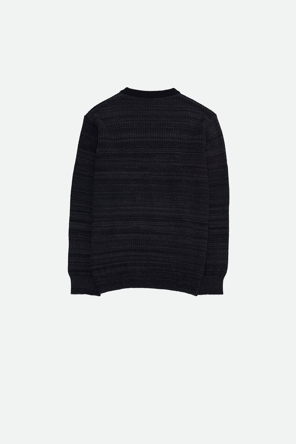 BLACK MERINO WOOL SWEATER