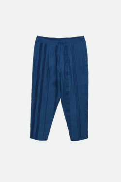 INDIGO BLOCK PRINTED SILK PANT