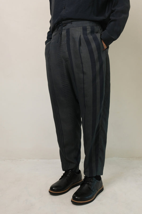 BLACK BLOCK PRINTED SILK PANT